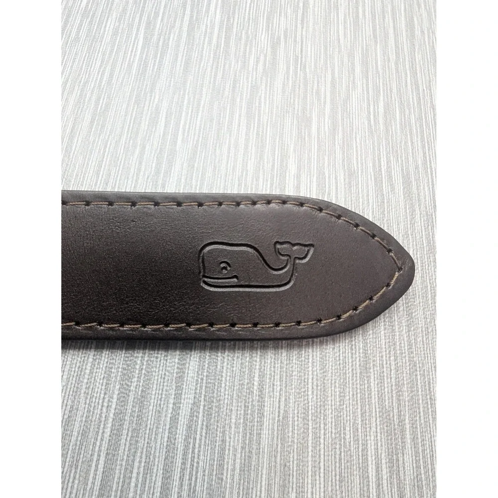 Vineyard Vines University of Chicago Club Belt Mens 38 Leather Canvas Maroons